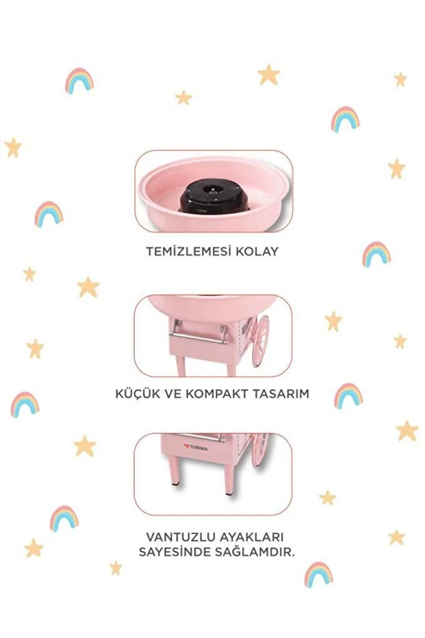 Ev Tipi Pamuk Şeker Makinesi TCCM01 Pembe